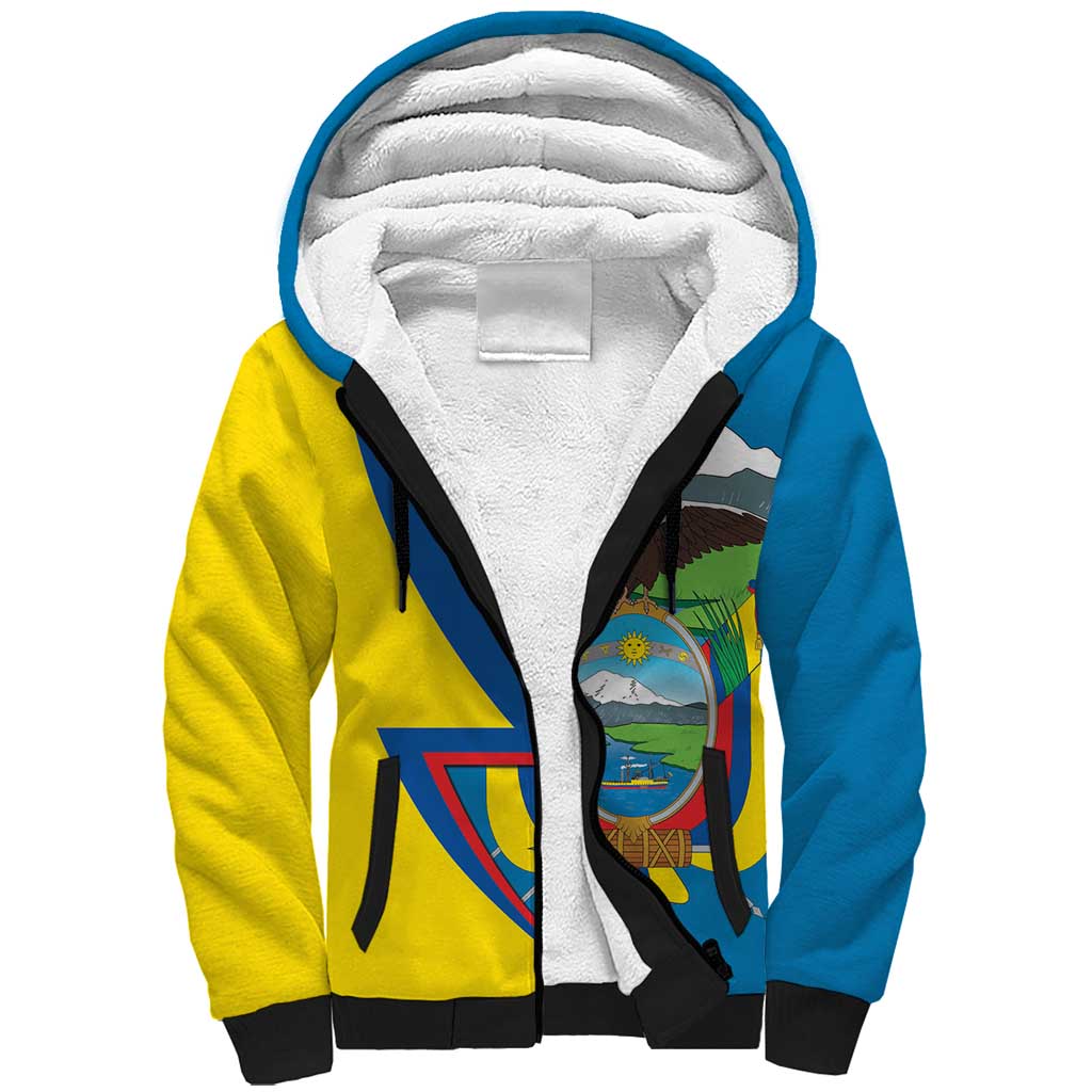 Ecuador Independence Day Personalized Sherpa Hoodie Pro Deo Patria et Libertate - Wonder Print Shop