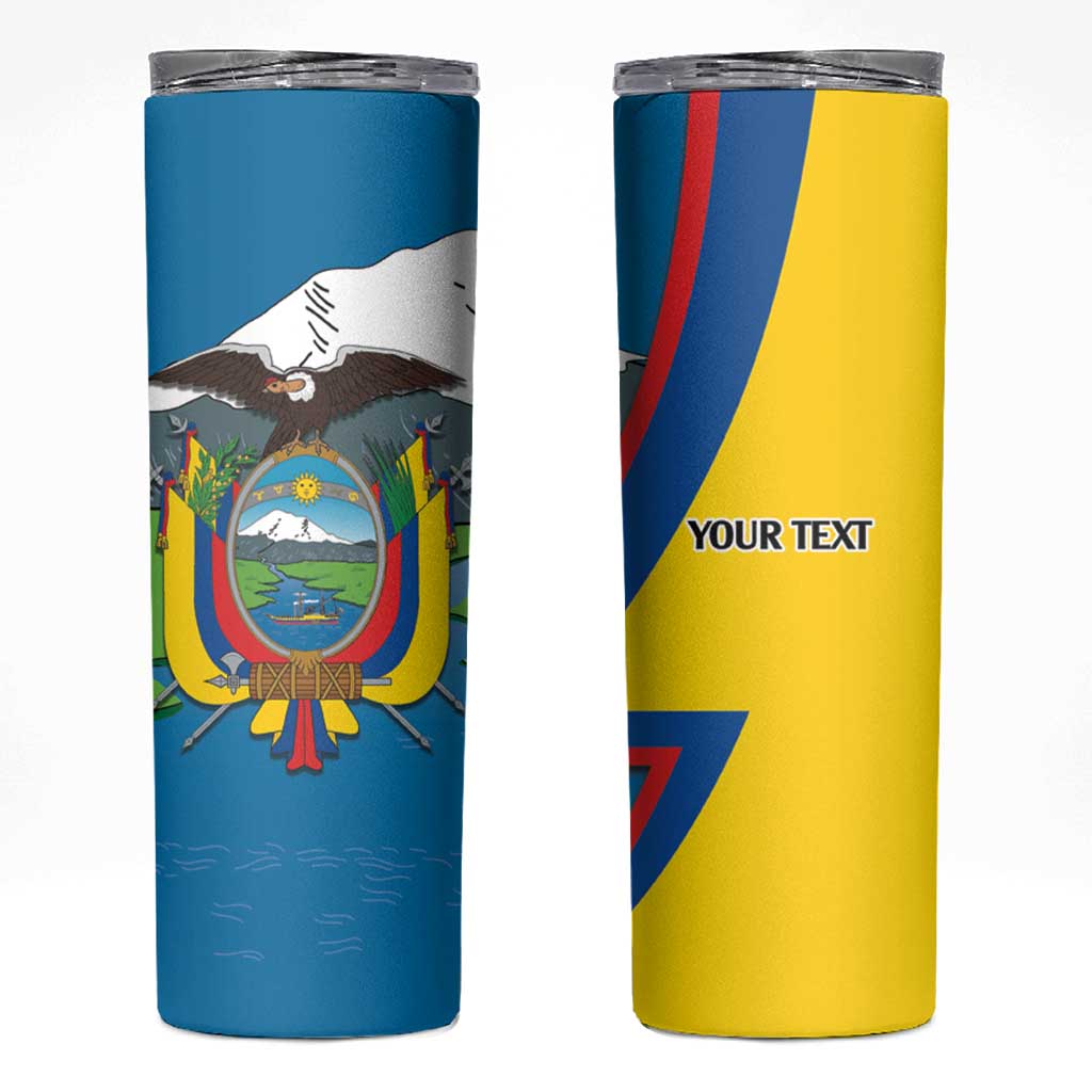 Ecuador Independence Day Personalized Skinny Tumbler Pro Deo Patria et Libertate - Wonder Print Shop