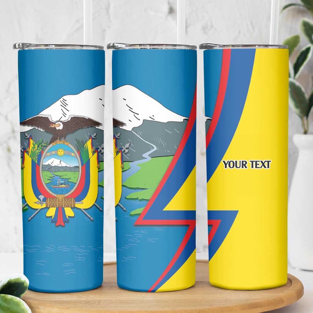 Ecuador Independence Day Personalized Skinny Tumbler Pro Deo Patria et Libertate - Wonder Print Shop
