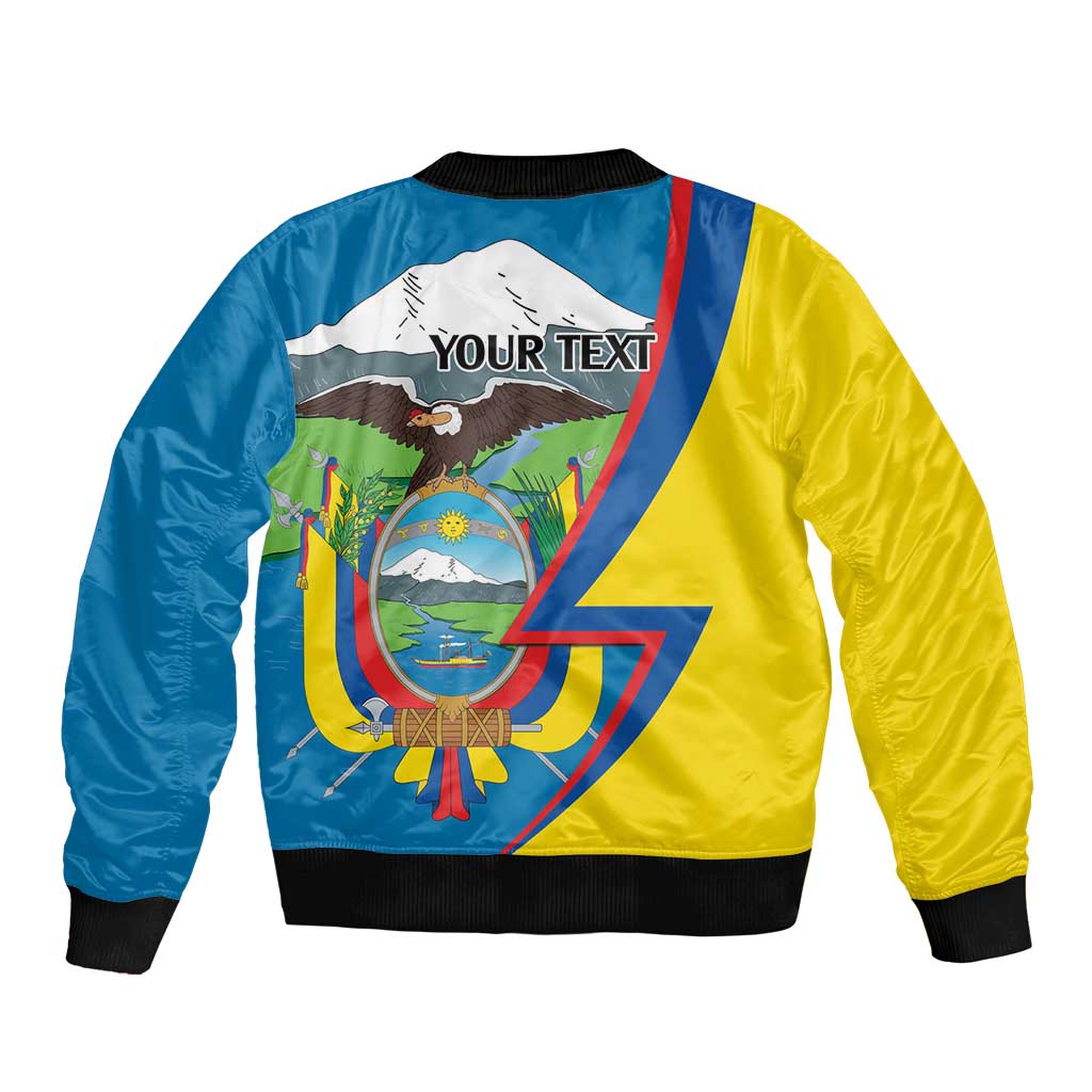 Ecuador Independence Day Personalized Sleeve Zip Bomber Jacket Pro Deo Patria et Libertate - Wonder Print Shop