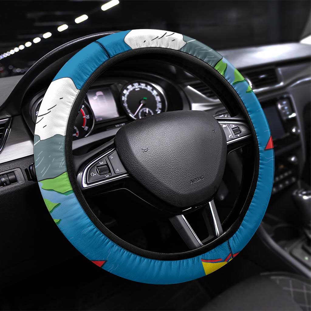 Ecuador Independence Day Steering Wheel Cover Pro Deo Patria et Libertate - Wonder Print Shop