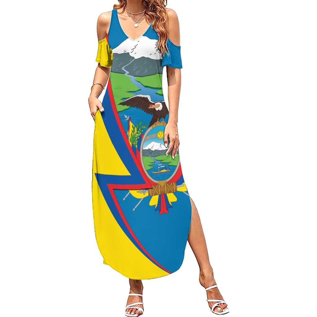 Ecuador Independence Day Personalized Summer Maxi Dress Pro Deo Patria et Libertate - Wonder Print Shop