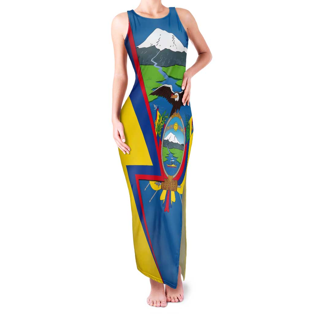 Ecuador Independence Day Personalized Tank Maxi Dress Pro Deo Patria et Libertate - Wonder Print Shop