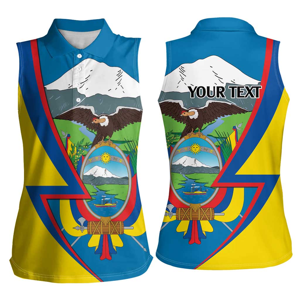 Ecuador Independence Day Personalized Women Sleeveless Polo Shirt Pro Deo Patria et Libertate - Wonder Print Shop