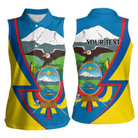 Ecuador Independence Day Personalized Women Sleeveless Polo Shirt Pro Deo Patria et Libertate - Wonder Print Shop
