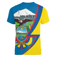 Ecuador Independence Day Personalized Women V-Neck T-Shirt Pro Deo Patria et Libertate - Wonder Print Shop