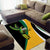 Jamaica Independence Day Personalized Area Rug Green and Yellow Tribal Hummingbird - Wonder Print Shop