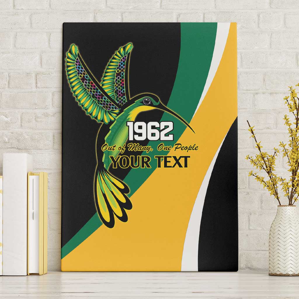 Jamaica Independence Day Personalized Canvas Wall Art Green and Yellow Tribal Hummingbird - Wonder Print Shop