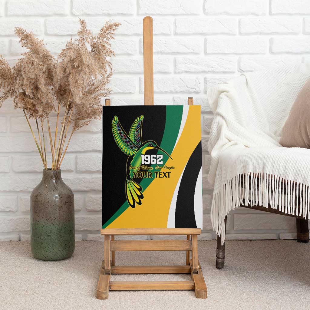 Jamaica Independence Day Personalized Canvas Wall Art Green and Yellow Tribal Hummingbird - Wonder Print Shop