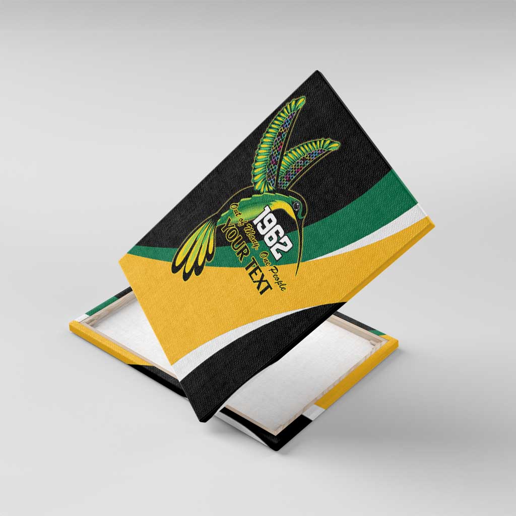 Jamaica Independence Day Personalized Canvas Wall Art Green and Yellow Tribal Hummingbird - Wonder Print Shop
