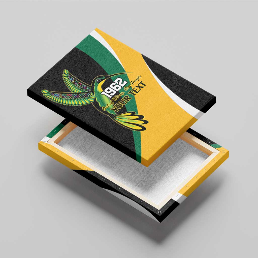 Jamaica Independence Day Personalized Canvas Wall Art Green and Yellow Tribal Hummingbird - Wonder Print Shop