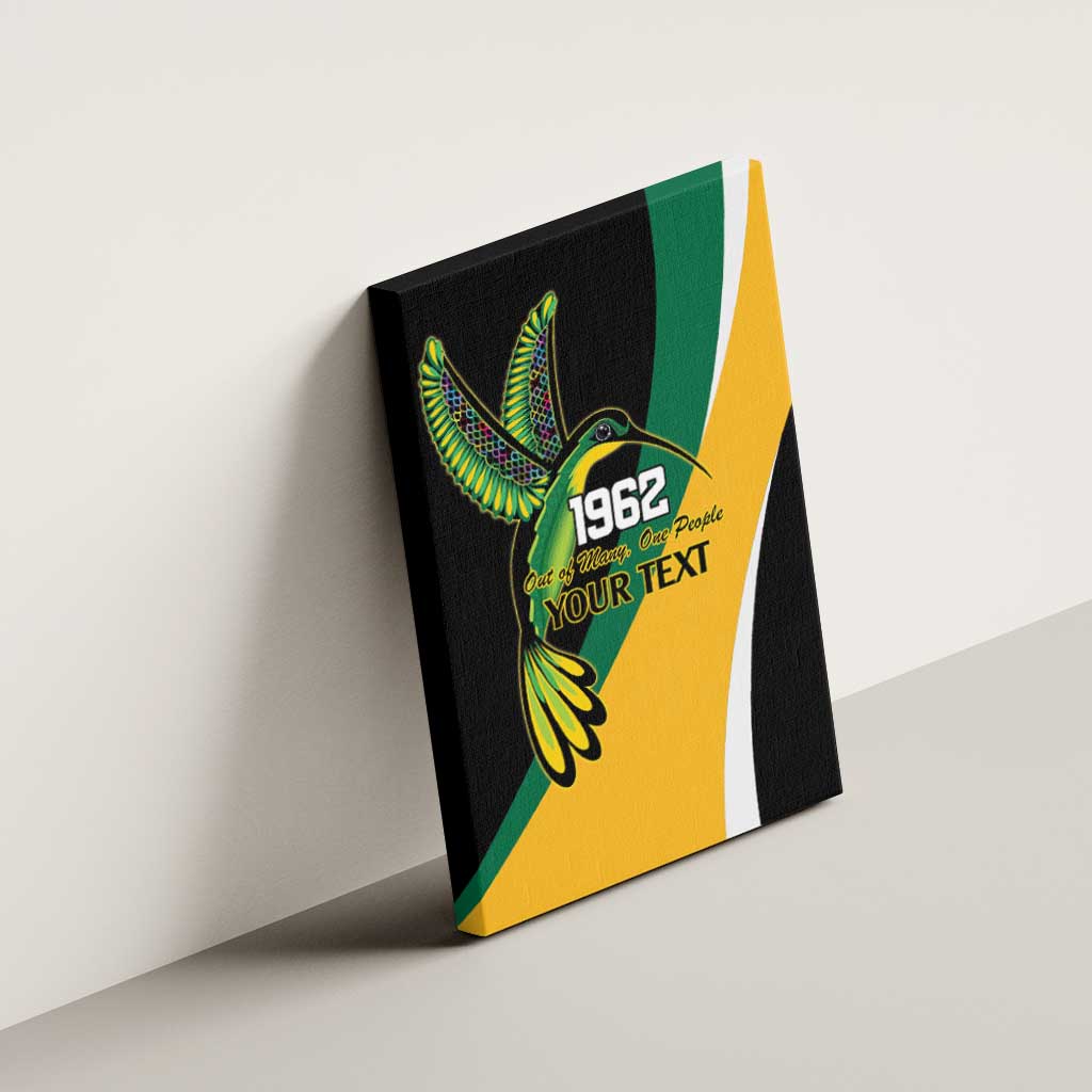 Jamaica Independence Day Personalized Canvas Wall Art Green and Yellow Tribal Hummingbird - Wonder Print Shop