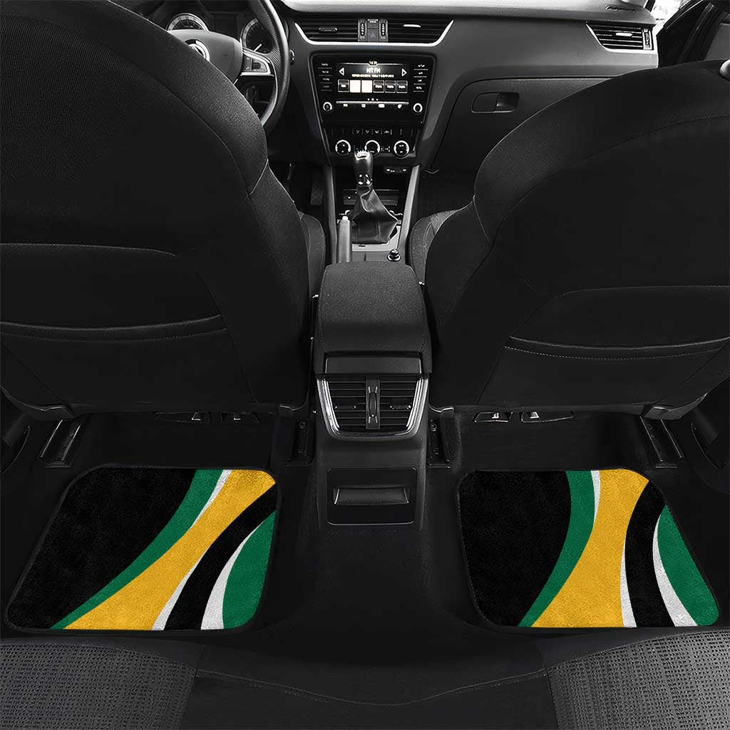 Jamaica Independence Day Personalized Car Mats Green and Yellow Tribal Hummingbird - Wonder Print Shop