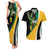 Jamaica Independence Day Personalized Couples Matching Tank Maxi Dress and Hawaiian Shirt Green and Yellow Tribal Hummingbird - Wonder Print Shop