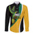 Jamaica Independence Day Personalized Family Matching Long Sleeve Bodycon Dress and Hawaiian Shirt Green and Yellow Tribal Hummingbird - Wonder Print Shop