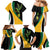 Jamaica Independence Day Personalized Family Matching Mermaid Dress and Hawaiian Shirt Green and Yellow Tribal Hummingbird - Wonder Print Shop