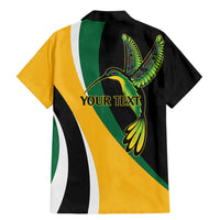 Jamaica Independence Day Personalized Family Matching Mermaid Dress and Hawaiian Shirt Green and Yellow Tribal Hummingbird - Wonder Print Shop
