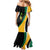 Jamaica Independence Day Personalized Family Matching Mermaid Dress and Hawaiian Shirt Green and Yellow Tribal Hummingbird - Wonder Print Shop