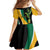 Jamaica Independence Day Personalized Family Matching Off Shoulder Maxi Dress and Hawaiian Shirt Green and Yellow Tribal Hummingbird - Wonder Print Shop