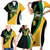 Jamaica Independence Day Personalized Family Matching Short Sleeve Bodycon Dress and Hawaiian Shirt Green and Yellow Tribal Hummingbird - Wonder Print Shop