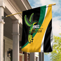 Jamaica Independence Day Personalized Garden Flag Green and Yellow Tribal Hummingbird - Wonder Print Shop