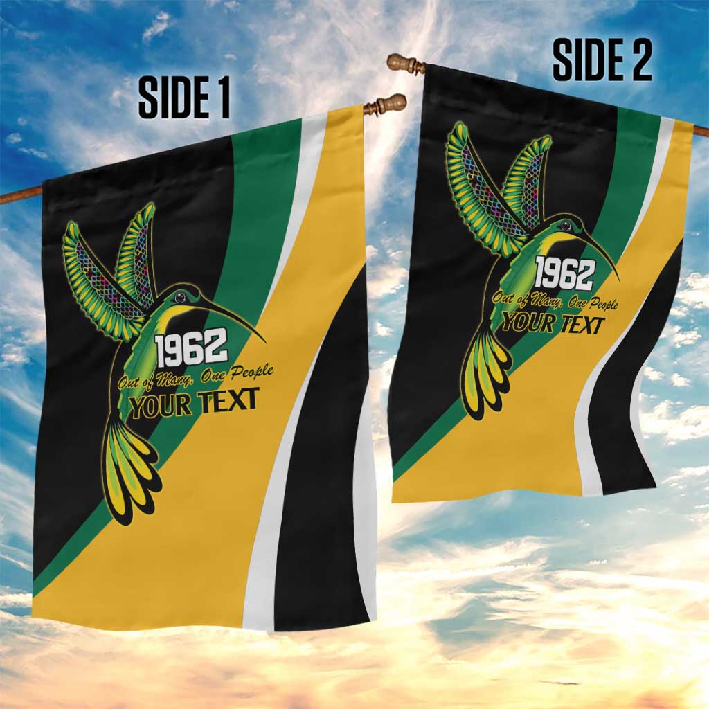 Jamaica Independence Day Personalized Garden Flag Green and Yellow Tribal Hummingbird - Wonder Print Shop