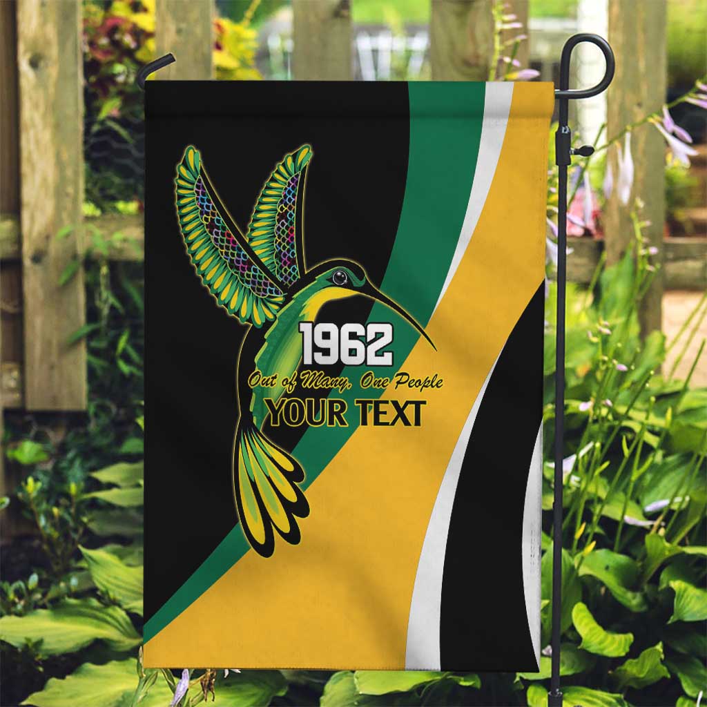 Jamaica Independence Day Personalized Garden Flag Green and Yellow Tribal Hummingbird - Wonder Print Shop