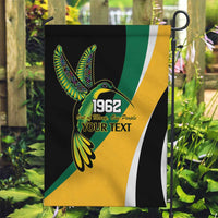Jamaica Independence Day Personalized Garden Flag Green and Yellow Tribal Hummingbird - Wonder Print Shop