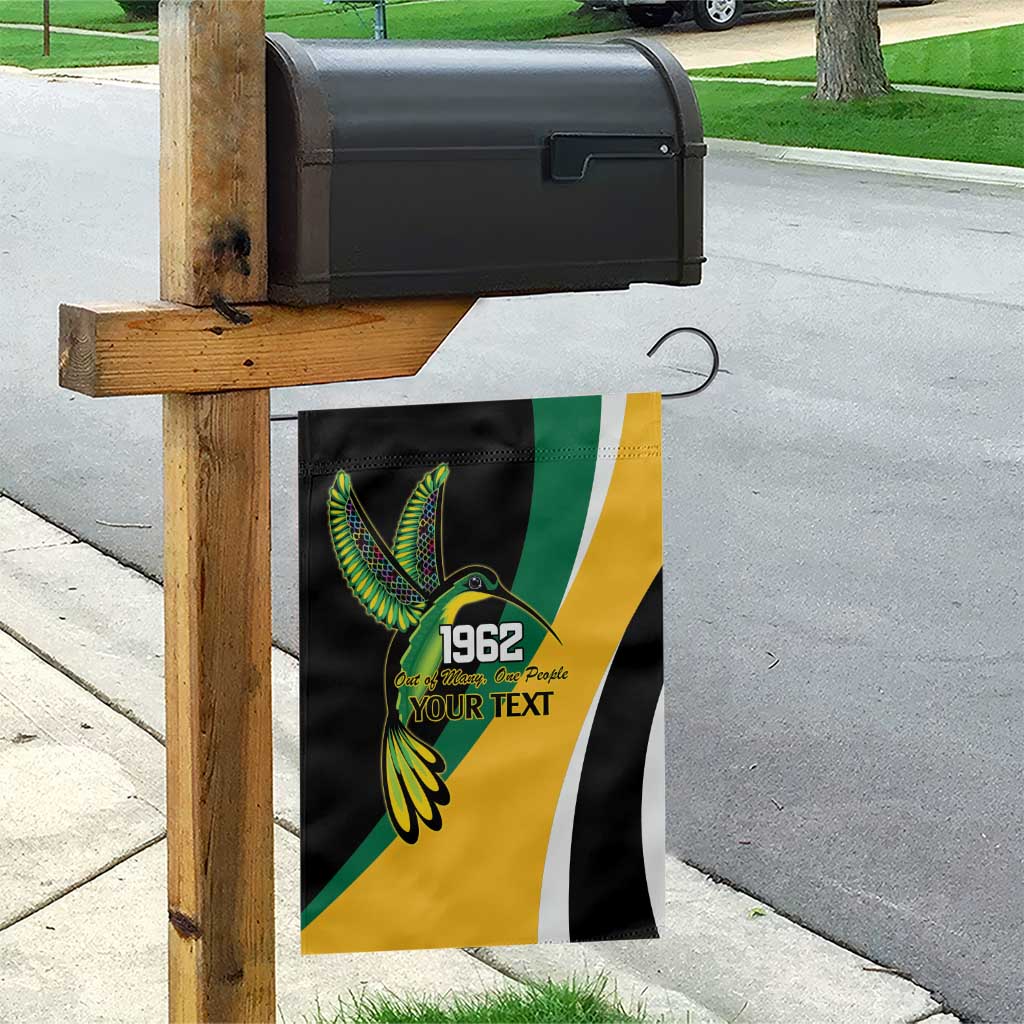 Jamaica Independence Day Personalized Garden Flag Green and Yellow Tribal Hummingbird - Wonder Print Shop