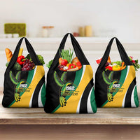 Jamaica Independence Day Personalized Grocery Bag Green and Yellow Tribal Hummingbird - Wonder Print Shop