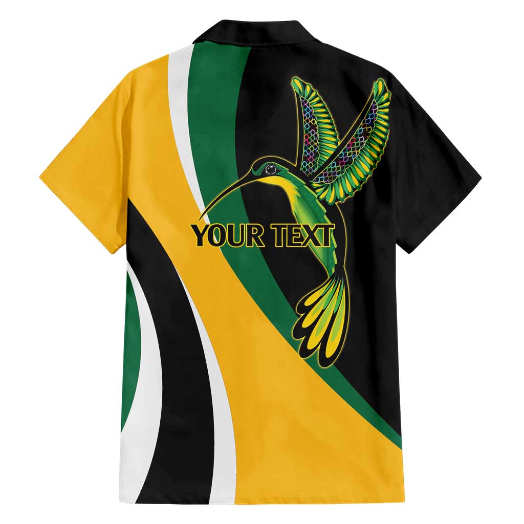 Jamaica Independence Day Personalized Hawaiian Shirt Green and Yellow Tribal Hummingbird - Wonder Print Shop