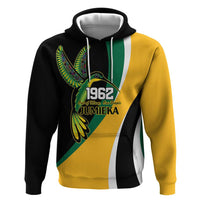 Jamaica Independence Day Personalized Hoodie Green and Yellow Tribal Hummingbird - Wonder Print Shop