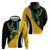 Jamaica Independence Day Personalized Hoodie Green and Yellow Tribal Hummingbird - Wonder Print Shop