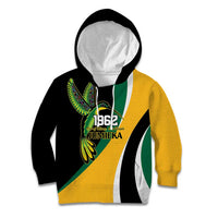 Jamaica Independence Day Personalized Kid Hoodie Green and Yellow Tribal Hummingbird - Wonder Print Shop
