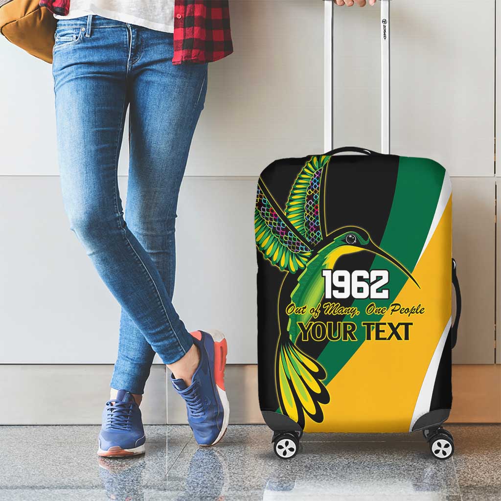 Jamaica Independence Day Personalized Luggage Cover Green and Yellow Tribal Hummingbird - Wonder Print Shop