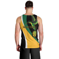 Jamaica Independence Day Personalized Men Tank Top Green and Yellow Tribal Hummingbird - Wonder Print Shop