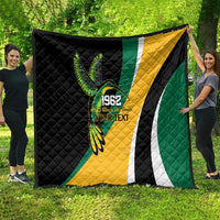 Jamaica Independence Day Personalized Quilt Green and Yellow Tribal Hummingbird - Wonder Print Shop