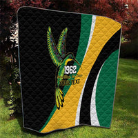 Jamaica Independence Day Personalized Quilt Green and Yellow Tribal Hummingbird - Wonder Print Shop