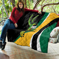 Jamaica Independence Day Personalized Quilt Green and Yellow Tribal Hummingbird - Wonder Print Shop