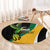 Jamaica Independence Day Personalized Round Carpet Green and Yellow Tribal Hummingbird - Wonder Print Shop