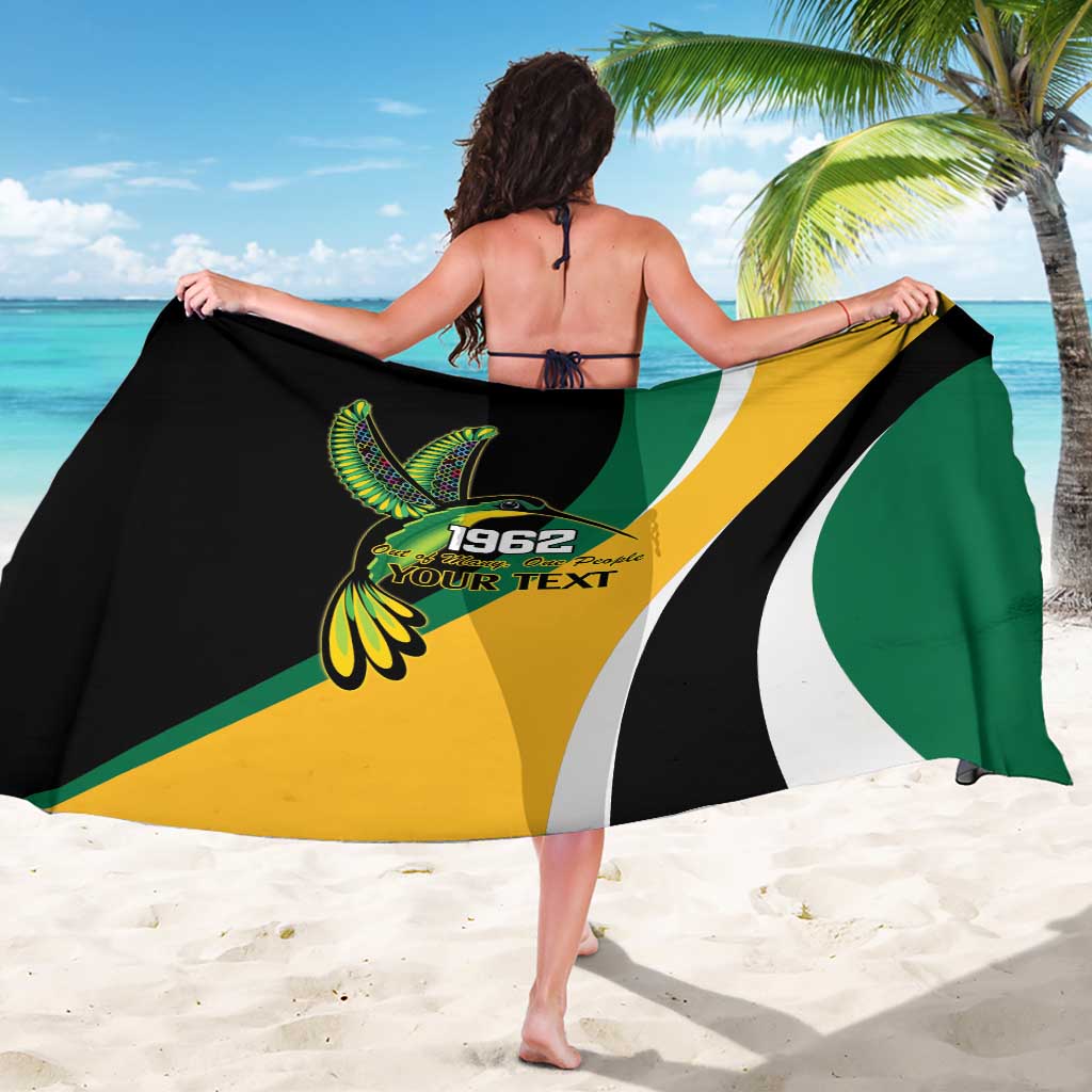 Jamaica Independence Day Personalized Sarong Green and Yellow Tribal Hummingbird - Wonder Print Shop