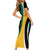 Jamaica Independence Day Personalized Short Sleeve Bodycon Dress Green and Yellow Tribal Hummingbird - Wonder Print Shop