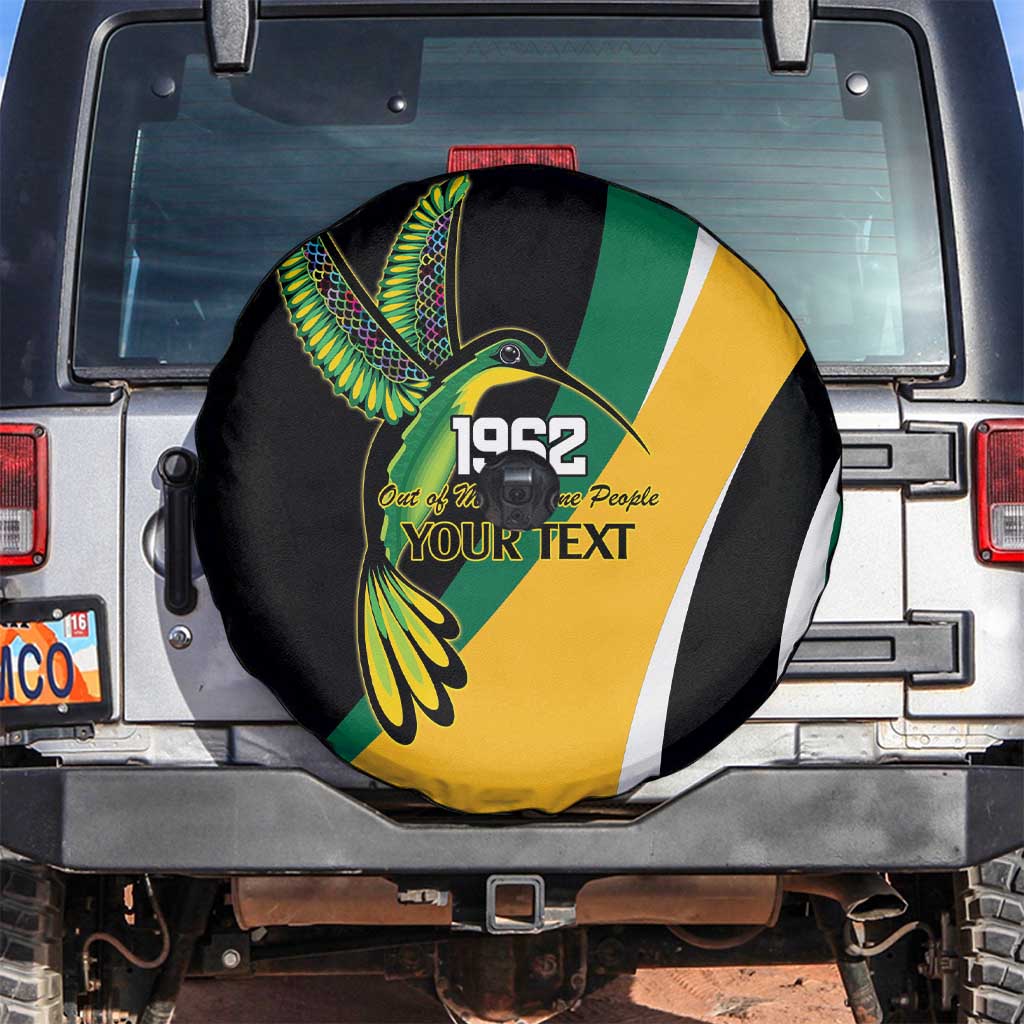 Jamaica Independence Day Personalized Spare Tire Cover Green and Yellow Tribal Hummingbird - Wonder Print Shop