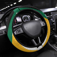 Jamaica Independence Day Steering Wheel Cover Green and Yellow Tribal Hummingbird - Wonder Print Shop