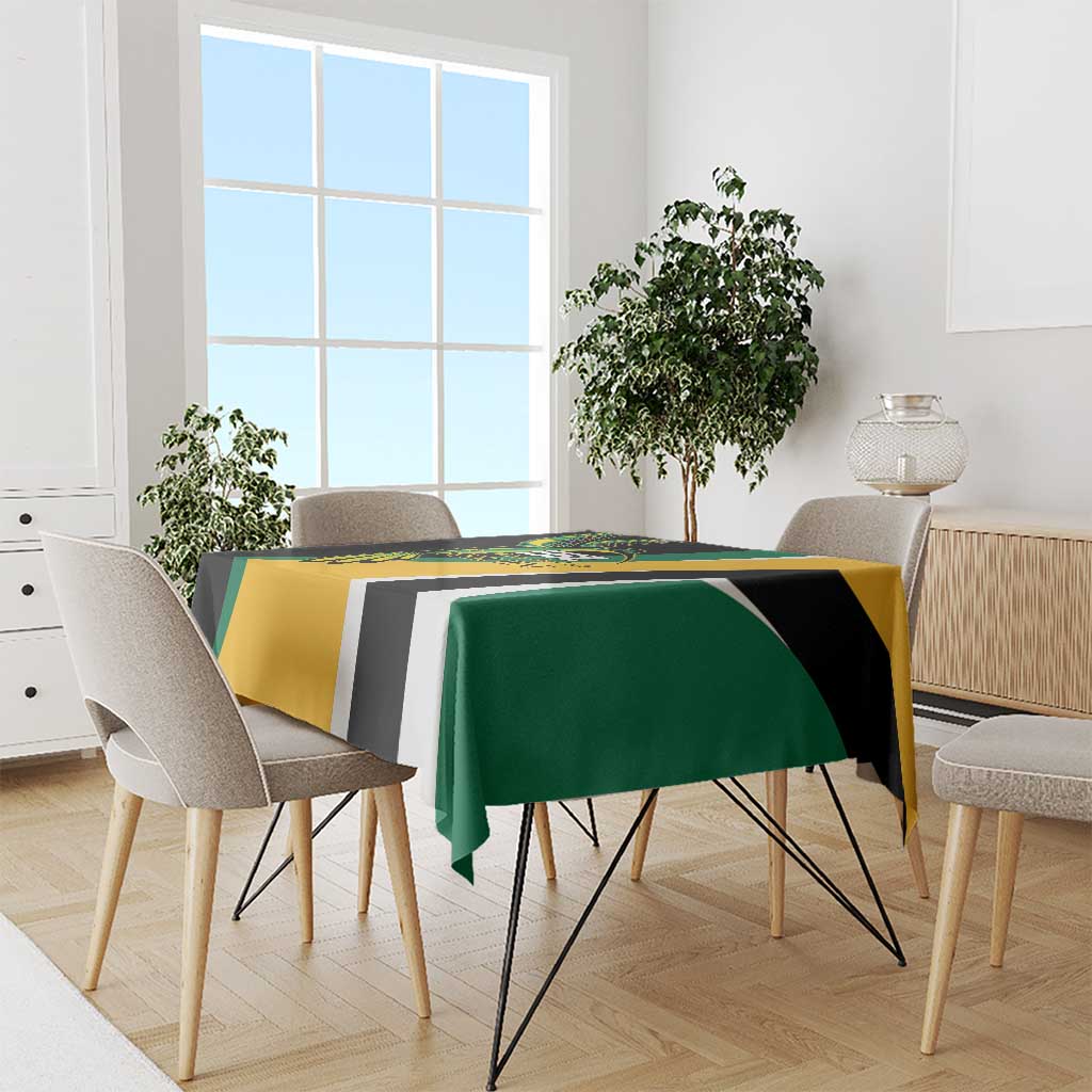 Jamaica Independence Day Personalized Tablecloth Green and Yellow Tribal Hummingbird - Wonder Print Shop