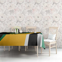 Jamaica Independence Day Personalized Tablecloth Green and Yellow Tribal Hummingbird - Wonder Print Shop