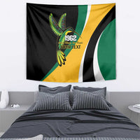 Jamaica Independence Day Personalized Tapestry Green and Yellow Tribal Hummingbird - Wonder Print Shop