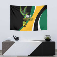 Jamaica Independence Day Personalized Tapestry Green and Yellow Tribal Hummingbird - Wonder Print Shop