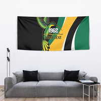 Jamaica Independence Day Personalized Tapestry Green and Yellow Tribal Hummingbird - Wonder Print Shop