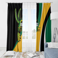 Jamaica Independence Day Personalized Window Curtain Green and Yellow Tribal Hummingbird - Wonder Print Shop